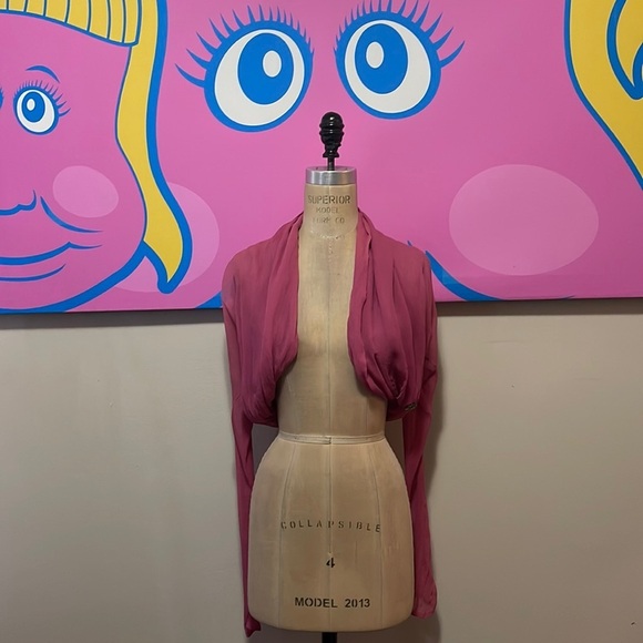 Galliano (John) Hot Pink Silk Crepe Shrug, Bollero